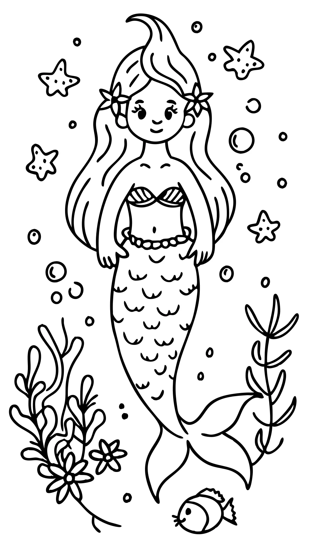 pretty mermaid coloring pages